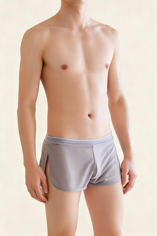 Men's Ice Silk Quick Dry Sports Fitness Booty Shorts Mesh Pajama Shorts