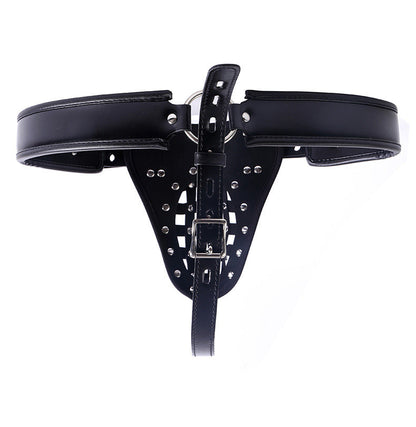 Men's Leather Chastity Belt with Timer Lock Bondage Gear