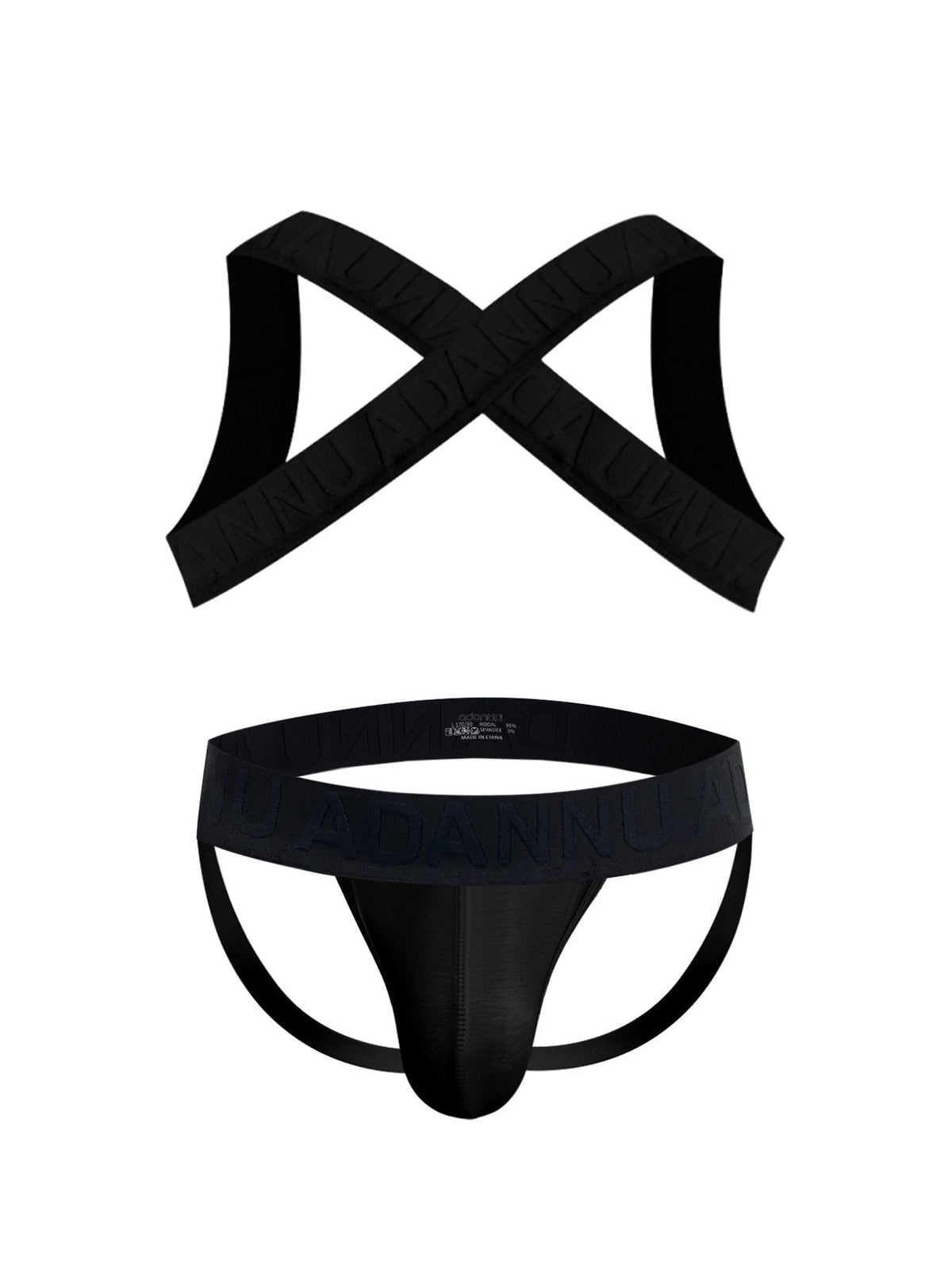 Harness Jockstrap Ribbed Mesh Cut Out Letter Waistband Gym Thong Underwear