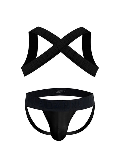 Harness Jockstrap Ribbed Mesh Cut Out Letter Waistband Gym Thong Underwear
