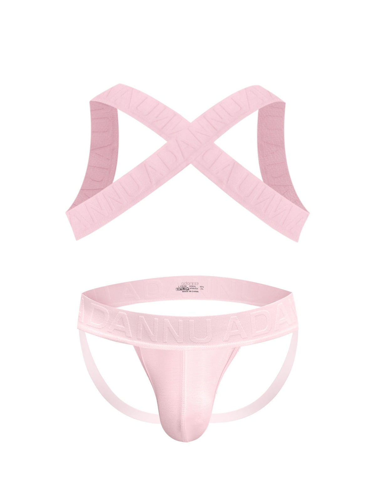 Harness Jockstrap Ribbed Mesh Cut Out Letter Waistband Gym Thong Underwear