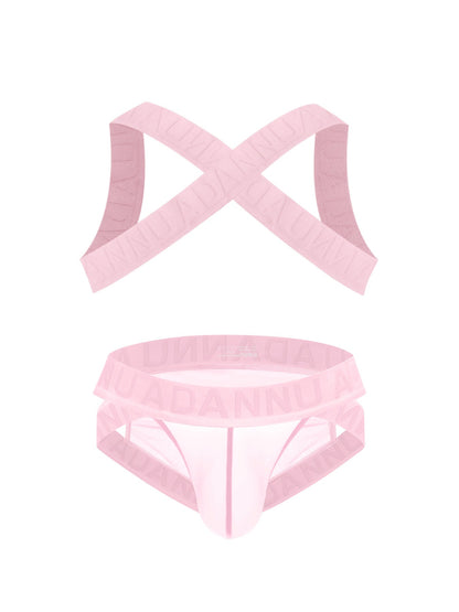 Harness Jockstrap Ribbed Mesh Cut Out Letter Waistband Gym Thong Underwear