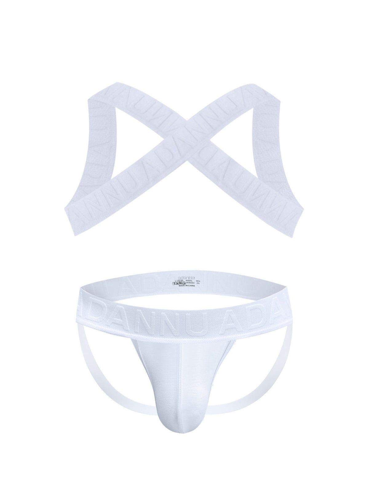 Harness Jockstrap Ribbed Mesh Cut Out Letter Waistband Gym Thong Underwear
