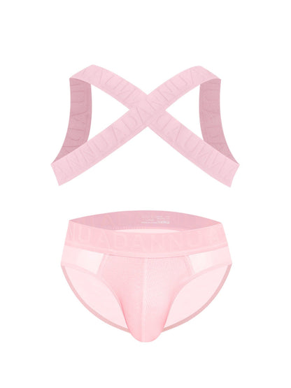Harness Jockstrap Ribbed Mesh Cut Out Letter Waistband Gym Thong Underwear