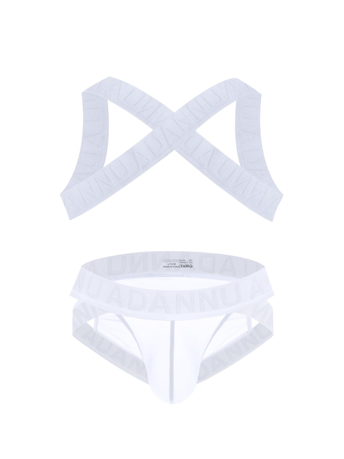 Harness Jockstrap Ribbed Mesh Cut Out Letter Waistband Gym Thong Underwear