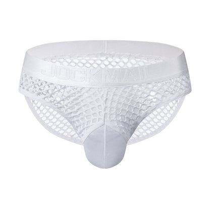 Men's Low Rise Fishnet Mesh See-Through Thong Briefs