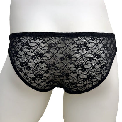 Men's Lace Underwear Mid Low Rise Full Coverage Sexy Comfortable Briefs