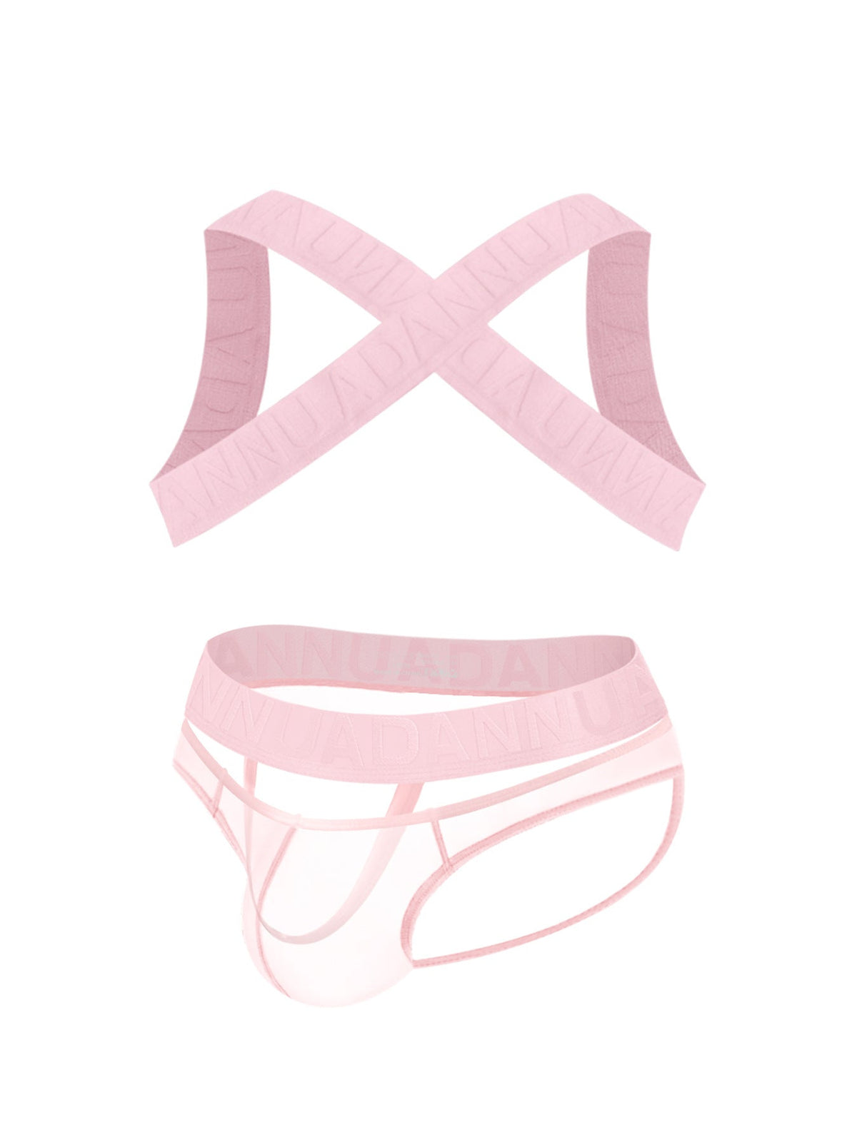 Harness Jockstrap Ribbed Mesh Cut Out Letter Waistband Gym Thong Underwear