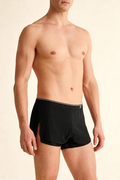 Men's Ice Silk Quick Dry Sports Fitness Booty Shorts Mesh Pajama Shorts